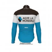 2019 Maillot Ciclismo Ag2r La Mondiale Noir Blanc Bleu Manches Longues et Cuissard