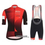 2019 Maillot Ciclismo Tour DE Suisse Rouge Noir Manches Courtes et Cuissard