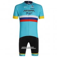 2020 Maillot Ciclismo Astana Champion Russie Manches Courtes et Cuissard