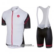 2020 Maillot Ciclismo Castelli Noir Blanc Rouge Manches Courtes et Cuissard