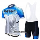 2020 Maillot Ciclismo Northwave Bleu Blanc Manches Courtes et Cuissard