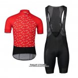 2020 Maillot Ciclismo POC Rouge Noir Manches Courtes et Cuissard