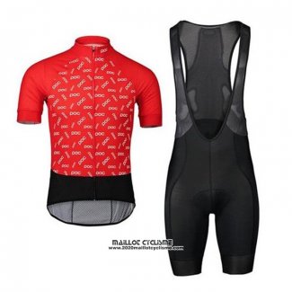 2020 Maillot Ciclismo POC Rouge Noir Manches Courtes et Cuissard