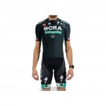 2021 Maillot Cyclisme Bora-Hansgrone Fonce Vert Manches Courtes et Cuissard