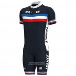 2021 Maillot Cyclisme France Fonce Bleu Manches Courtes et Cuissard