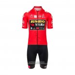 2021 Maillot Cyclisme Jumbo Visma Rouge Manches Courtes et Cuissard