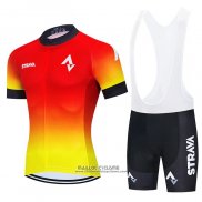 2021 Maillot Cyclisme Shimano Rouge Jaune Manches Courtes et Cuissard