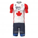 2022 Maillot Cyclisme Canada Champion Israel Cycling Academy Rouge Manches Courtes et Cuissard