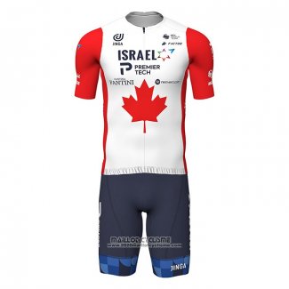 2022 Maillot Cyclisme Canada Champion Israel Cycling Academy Rouge Manches Courtes et Cuissard