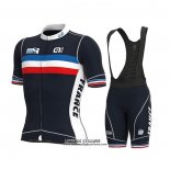 2022 Maillot Cyclisme France Fonce Bleu Manches Courtes et Cuissard