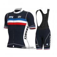 2022 Maillot Cyclisme France Fonce Bleu Manches Courtes et Cuissard