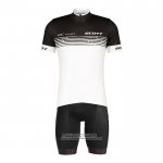 2022 Maillot Cyclisme Scott Blanc Manches Courtes et Cuissard