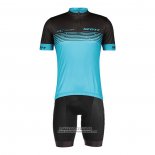 2022 Maillot Cyclisme Scott Bleu Manches Courtes et Cuissard