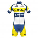 2022 Maillot Cyclisme Sport Vlaanderen-baloise Bleu Jaune Manches Courtes et Cuissard