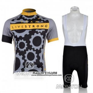 2010 Maillot Ciclismo Livestrong Gris Manches Courtes et Cuissard