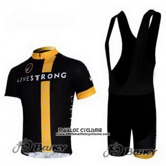 2011 Maillot Ciclismo Livestrong Noir et Jaune Manches Courtes et Cuissard