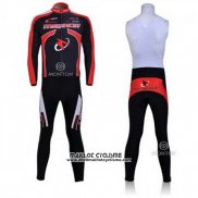 2011 Maillot Ciclismo Merida Noir et Rouge Manches Longues et Cuissard