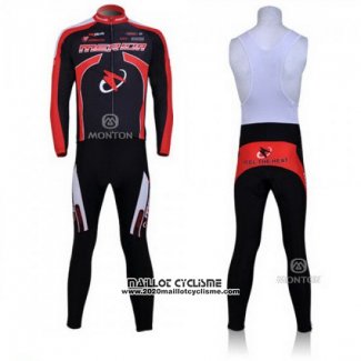 2011 Maillot Ciclismo Merida Noir et Rouge Manches Longues et Cuissard