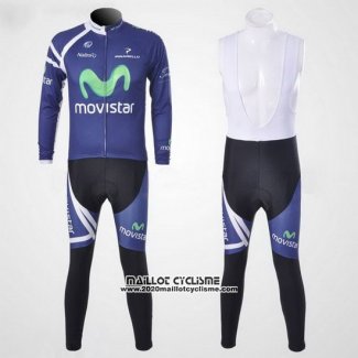 2011 Maillot Ciclismo Movistar Bleu Manches Longues et Cuissard