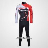 2011 Maillot Ciclismo Shimano Rouge et Noir Manches Longues et Cuissard