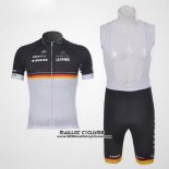 2011 Maillot Ciclismo Trek Leqpard Champion Allemagne Noir et Jaune Manches Courtes et Cuissard