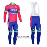 2012 Maillot Ciclismo Lampre Merida Rose et Azur Manches Longues et Cuissard