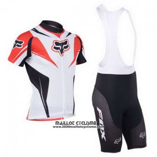 2013 Maillot Ciclismo Fox Blanc et Rouge Manches Courtes et Cuissard