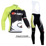 2014 Maillot Ciclismo Castelli SIDI Noir et Vert Manches Longues et Cuissard