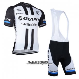 2014 Maillot Ciclismo Giant Shimano Noir et Blanc Manches Courtes et Cuissard