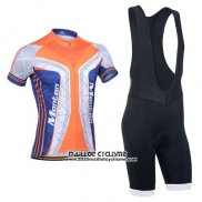 2014 Maillot Ciclismo Monton Bleu et Orange Manches Courtes et Cuissard