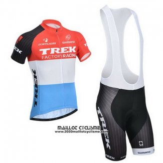 2014 Maillot Ciclismo Trek Factory Racing Orange et Blanc Manches Courtes et Cuissard