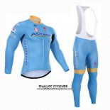 2015 Maillot Ciclismo Astana Bleu Clair Manches Longues et Cuissard