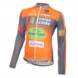 2015 Maillot Ciclismo Color Code Ml Orange Manches Longues et Cuissard