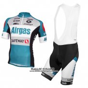 2015 Maillot Ciclismo D3 Devo Airgas Bleu et Noir Manches Courtes et Cuissard