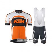 2015 Maillot Ciclismo KTM Blanc et Orange Manches Courtes et Cuissard