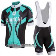 2016 Maillot Ciclismo Bianchi Noir et Azur Manches Courtes et Cuissard