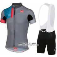 2016 Maillot Ciclismo Castelli Gris Manches Courtes et Cuissard