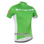 2016 Maillot Ciclismo Castelli Vert et Blanc Manches Courtes et Cuissard