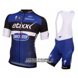 2016 Maillot Ciclismo Etixx Quick Step Blanc et Bleu Manches Courtes et Cuissard