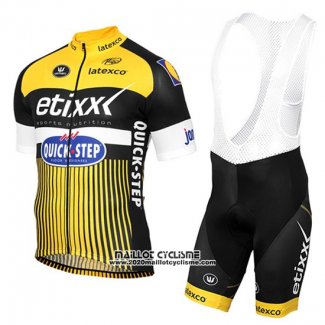 2016 Maillot Ciclismo Etixx Quick Step Jaune et Noir Manches Courtes et Cuissard