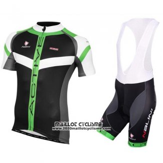 2016 Maillot Ciclismo Nalini Vert Noir Manches Courtes et Cuissard