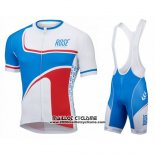 2016 Maillot Ciclismo Rose Blanc et Bleu Manches Courtes et Cuissard