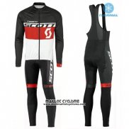 2016 Maillot Ciclismo Scott Noir et Rouge Manches Longues et Cuissard