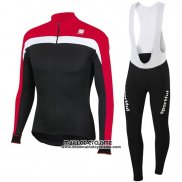 2016 Maillot Ciclismo Sportful Noir et Rouge Manches Longues et Cuissard