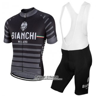 2017 Maillot Ciclismo Bianchi Milano Albatros Gris Manches Courtes et Cuissard