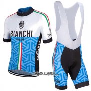 2017 Maillot Ciclismo Bianchi Milano Pontesei Bleu Manches Courtes et Cuissard