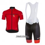 2017 Maillot Ciclismo Castelli Maratone Rouge et Noir Manches Courtes et Cuissard