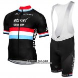 2017 Maillot Ciclismo Etixx Quick Step Champion Luxembourg Noir Manches Courtes et Cuissard