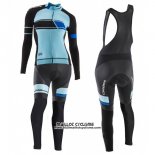 2017 Maillot Ciclismo Femme Orbea Noir et Bleu Manches Longues et Cuissard