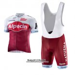 2017 Maillot Ciclismo Katusha Alpecin Rouge et Blanc Manches Courtes et Cuissard